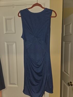 Sleeveless Twist-Back Blue Women's Dress